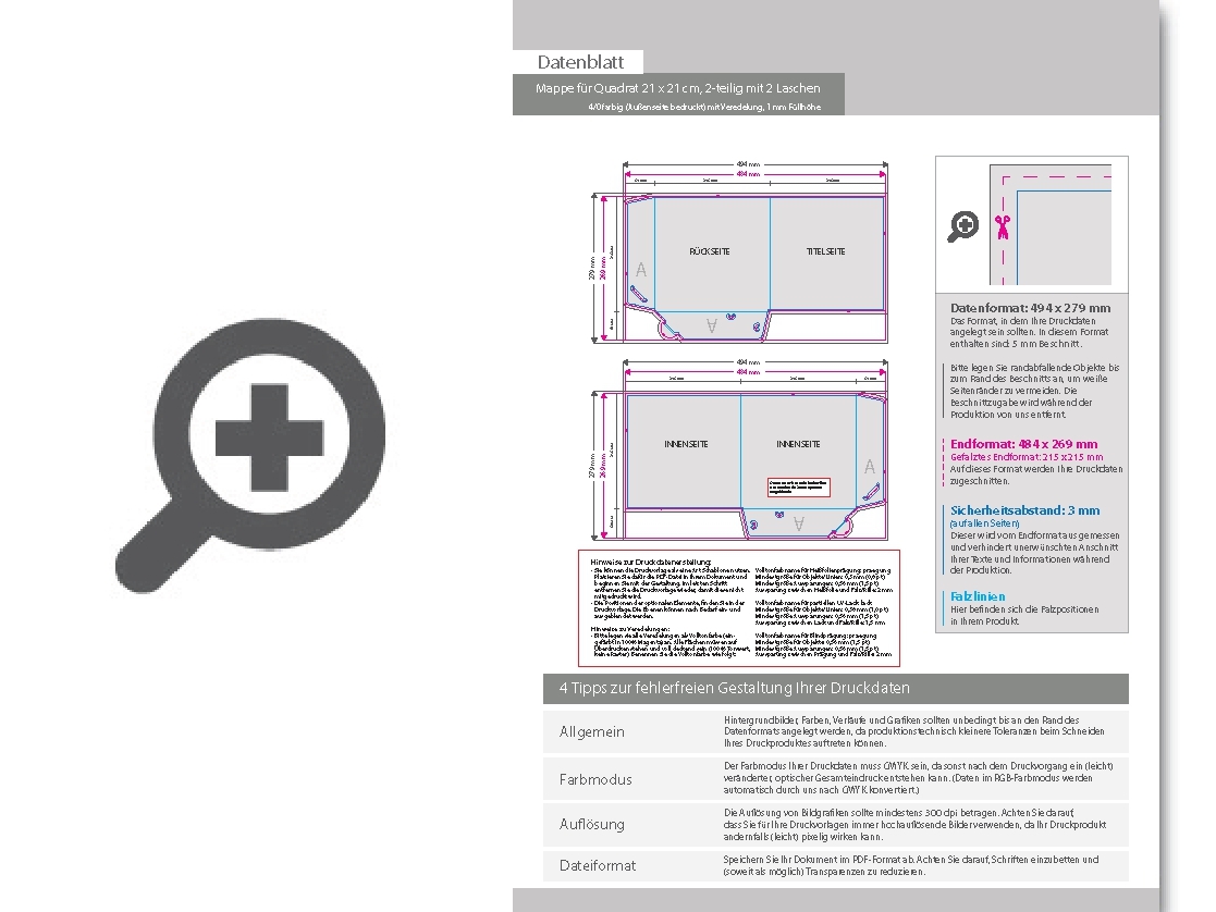 Product Bild mappe_f__r_quadrat_21_x_21_cm__2-teilig_mit_2_laschen__4_0_farbig_(au__enseite_bedruckt)__mit_hochglanz-uv-lack